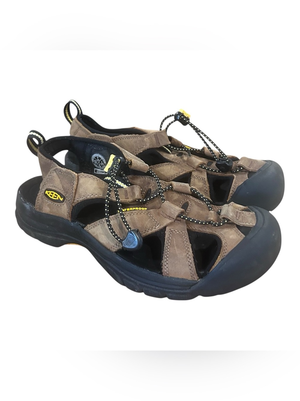 KEEN Mens Womens Newport Waterproof Brown Leather Sport Sandals Size M7 W8.5